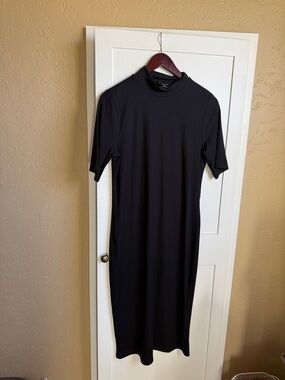 Athleta Signature Rib Mock Neck Dress Eden 679174 L